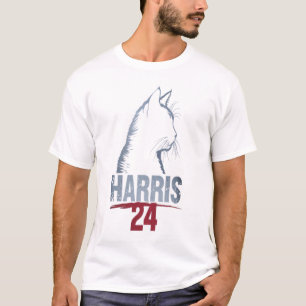 Kamala Harris 2024 With Harris 47 style curved fon T-Shirt
