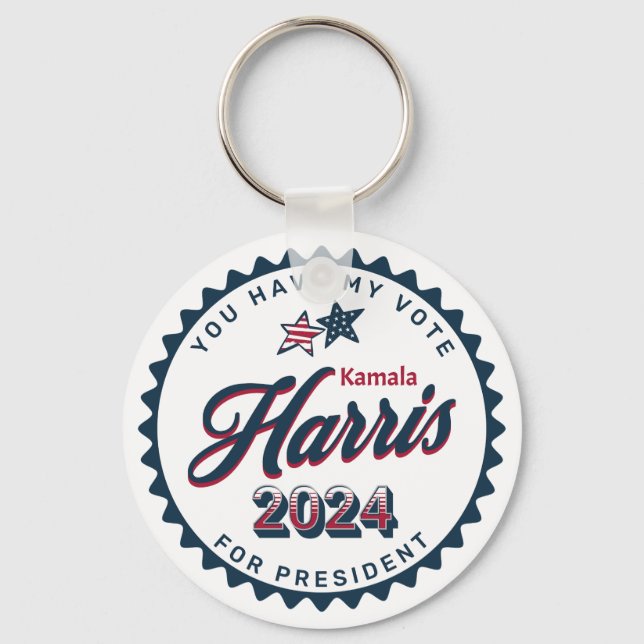 Kamala Harris 2024 | You Have my Vote  Keychain (Front)