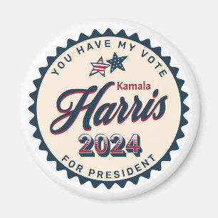 Kamala Harris 2024   You Have my Vote  Magnet