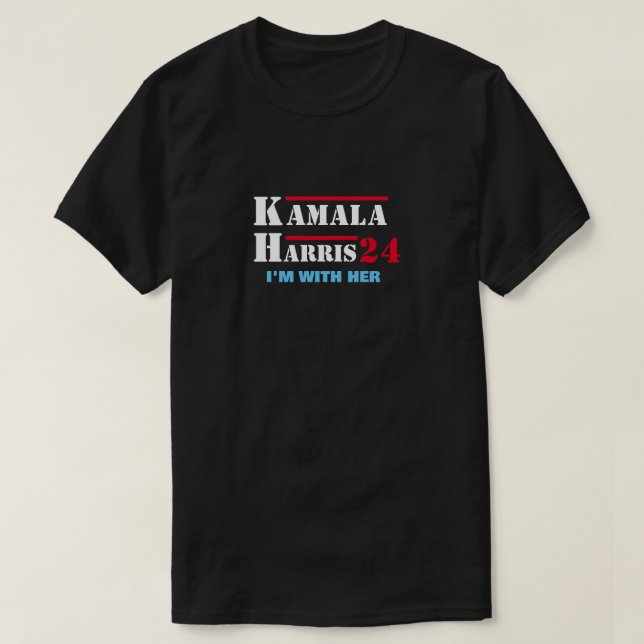 Kamala Harris 24 Je suis avec son T-shirt (Design devant)