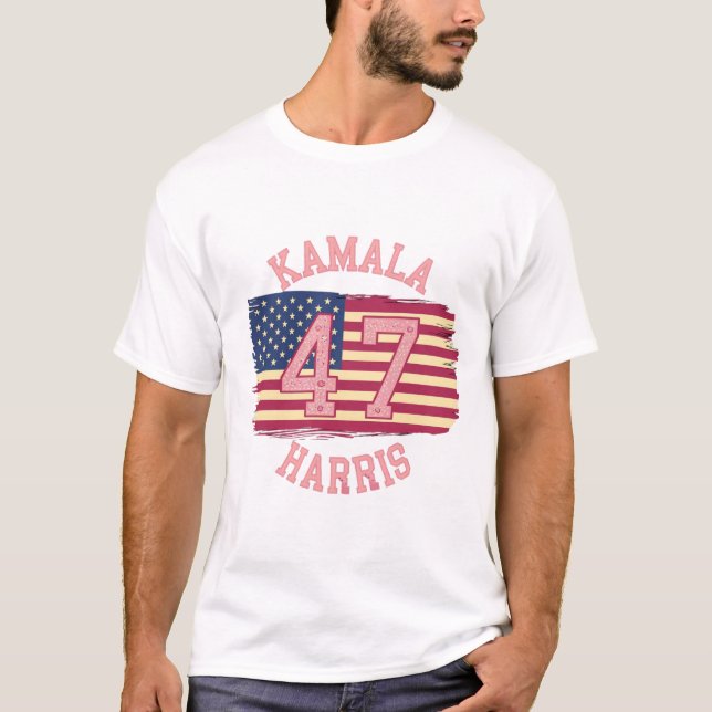 Kamala Harris 47: Stylish Varsity Design 2024 T-Shirt (Front)