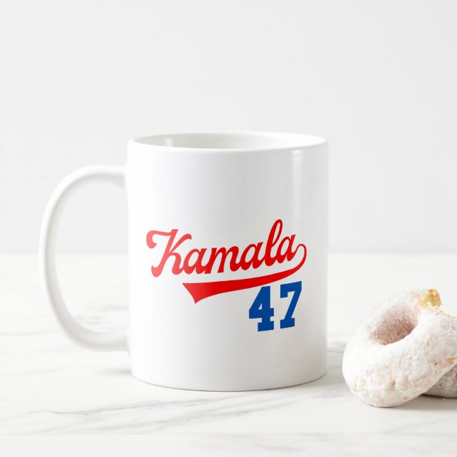 Kamala Harris 47 th - President 47 th Coffee Mug (With Donut)
