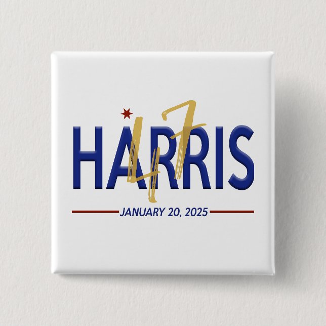 Kamala Harris 47th President Inauguration 2 Inch Square Button (Front)