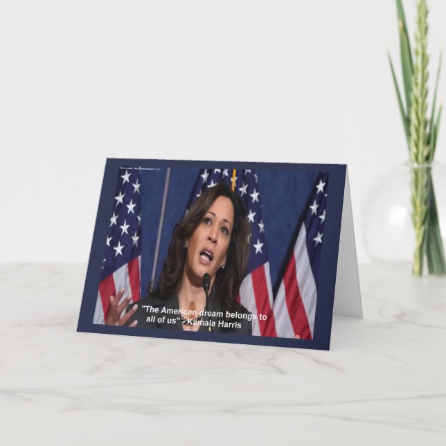 Kamala Harris & American Dream Quote Greetingcard Card (Front)