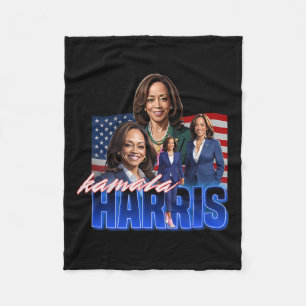 Kamala Harris American Flag Bootleg Reboot  Fleece Blanket
