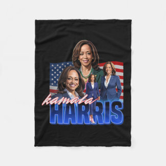 Kamala Harris American Flag Bootleg Reboot  Fleece Blanket