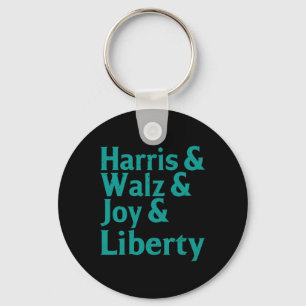 Kamala Harris & W Joy Liberty Supporters Tee Keychain
