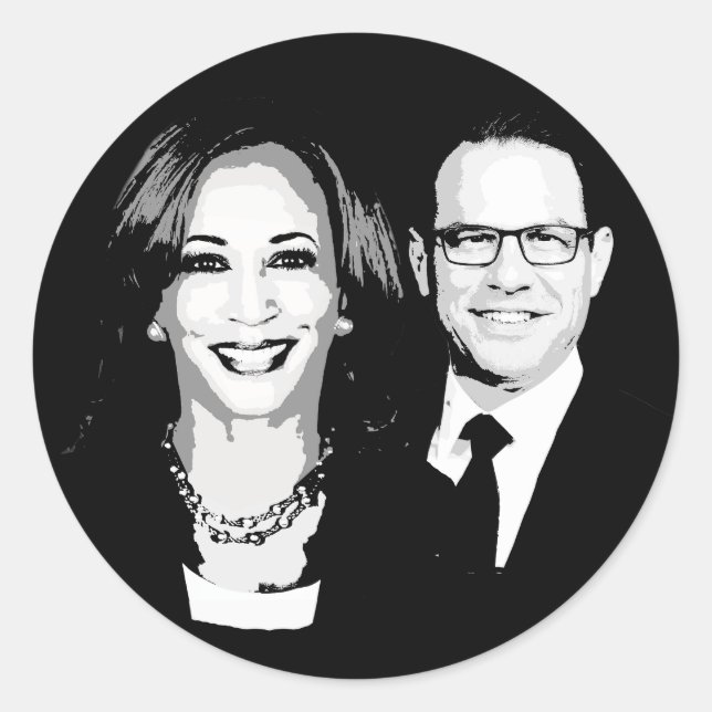 Kamala Harris and Josh Shapiro Ticket Classic Round Sticker (Front)