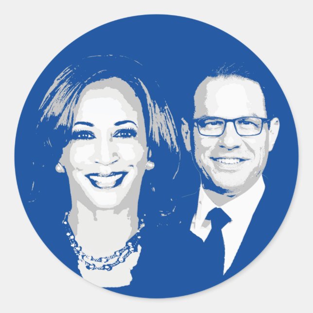 Kamala Harris and Josh Shapiro Ticket Classic Round Sticker (Front)