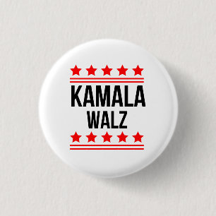 Kamala Harris And Tim Walz  1 Inch Round Button