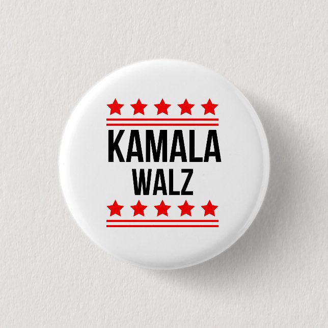 Kamala Harris And Tim Walz  1 Inch Round Button (Front)