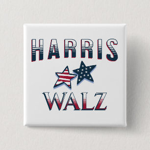 Kamala Harris and Tim Walz 2024 2 Inch Square Button