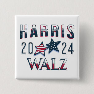 Kamala Harris and Tim Walz 2024 2 Inch Square Button