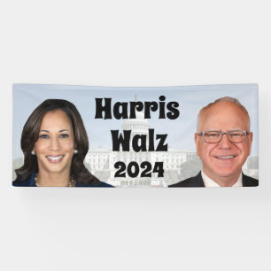 Kamala Harris and Tim Walz 2024 Banner