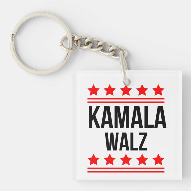 Kamala Harris And Tim Walz 2024 Keychain (Front)
