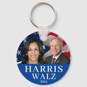 Kamala Harris And Tim Walz 2024 Keychain