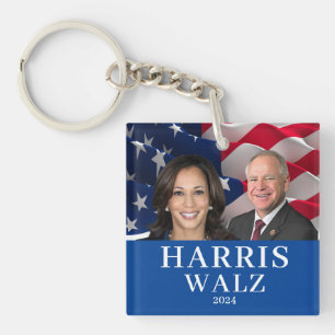 Kamala Harris And Tim Walz 2024 Keychain