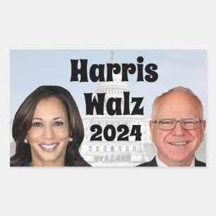 Kamala Harris and Tim Walz 2024 Sticker