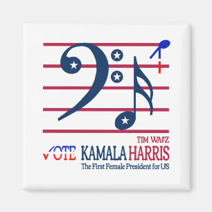 Kamala Harris and Tim Walz Magnet