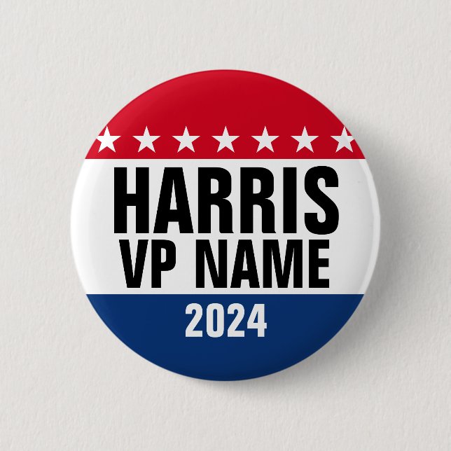 Kamala Harris and Vice Pres 2024 - Classic Design 2 Inch Round Button (Front)