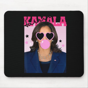 Kamala Harris Blowing Bubble Gum Pink Sungles Kama Mouse Pad