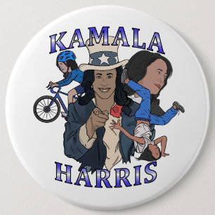 Kamala Harris Bootleg Rap Style Election 6 Inch Round Button