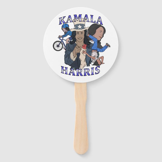 Kamala Harris Bootleg Rap Style Election Hand Fan (Front)