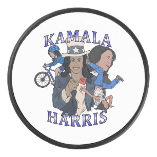 Kamala Harris Bootleg Rap Style Election Hockey Puck