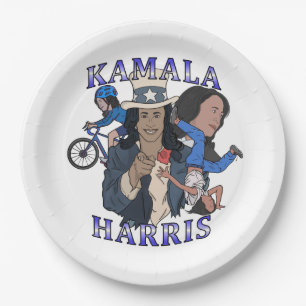 Kamala Harris Bootleg Rap Style Election Paper Plate