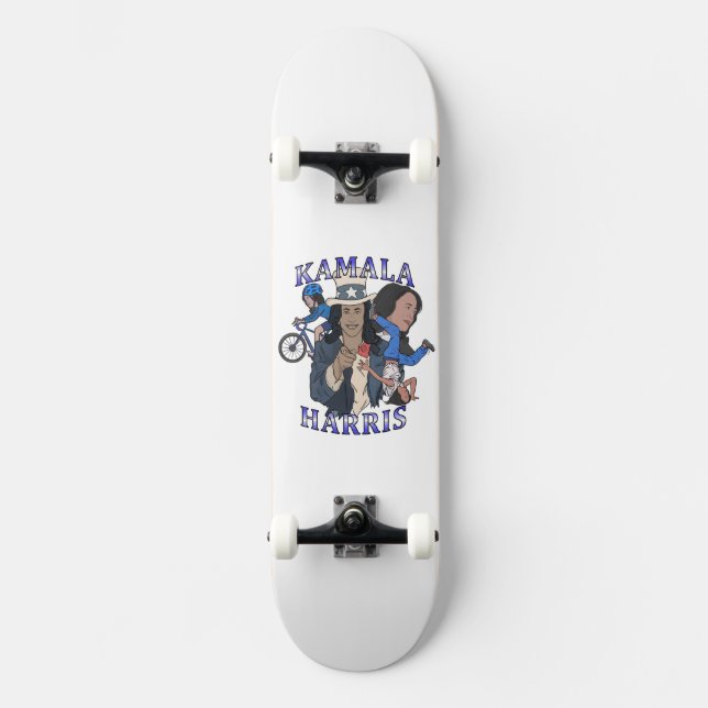 Kamala Harris Bootleg Rap Style Election Skateboard (Front)