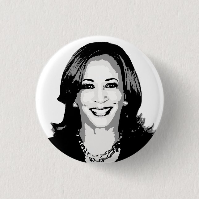 Kamala Harris Bust 1 Inch Round Button (Front)