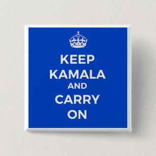Kamala Harris Button- Keep Calm 2 Inch Square Button