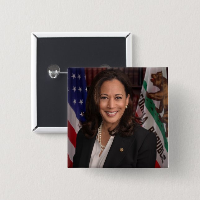 Kamala Harris Candidate for President US 2024 2 Inch Square Button (Front & Back)