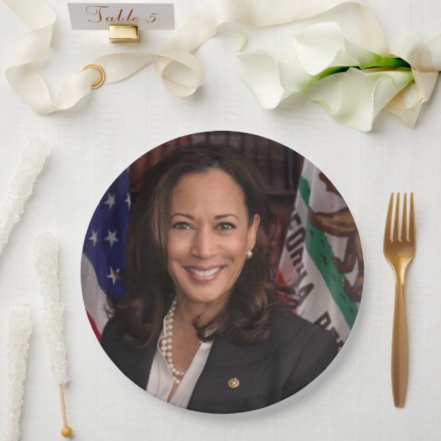 Kamala Harris Candidate for President US 2024 Paper Plate (Wedding)