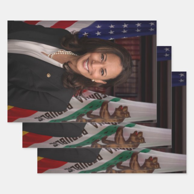 Kamala Harris Candidate for President US 2024 Wrapping Paper Sheet (Set)