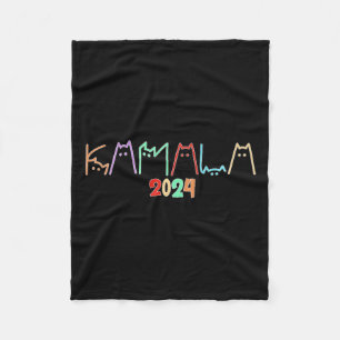 Kamala Harris Cat Lettering Funny Cat Ladies For K Fleece Blanket