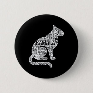 Kamala Harris Cat Word Cloud Joy Hope 47 President 2 Inch Round Button
