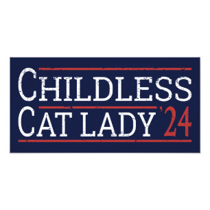 Kamala Harris - Childless Cat Lady 2024 I Photo Print