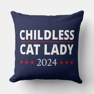 Kamala Harris - Childless Cat Lady 2024 III Throw Pillow