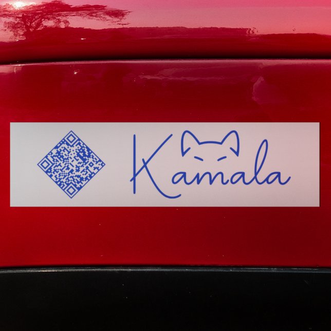 Kamala Harris "Childless Cat Lady" Custom QR Code Bumper Sticker (Creator Uploaded)
