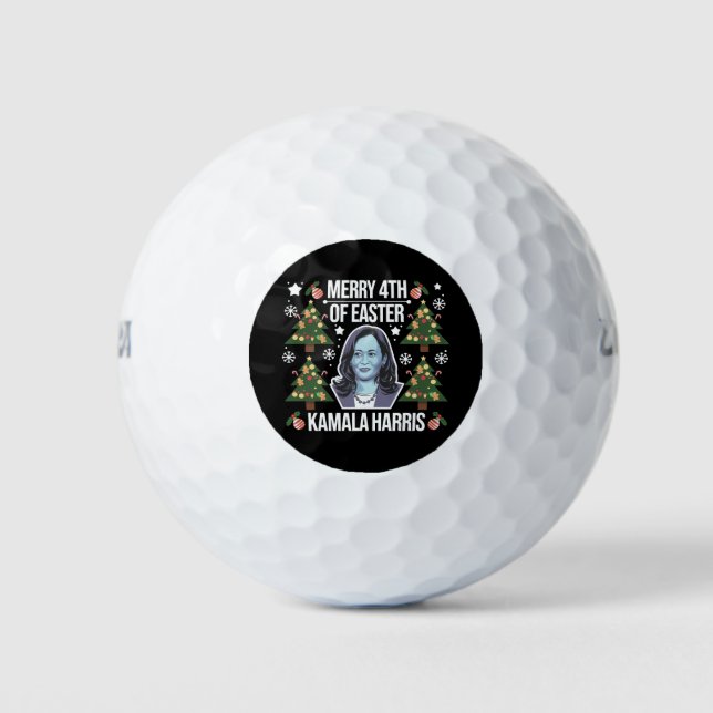 Kamala Harris Christmas Santa Merry 4th Of Easter Golf Balls (Front)