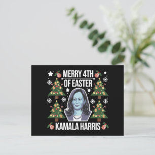 Kamala Harris Christmas Santa Merry 4th Of Easter Holiday Postcard