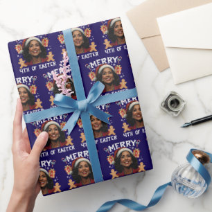Kamala Harris Christmas Santa Merry 4th of Easter Wrapping Paper
