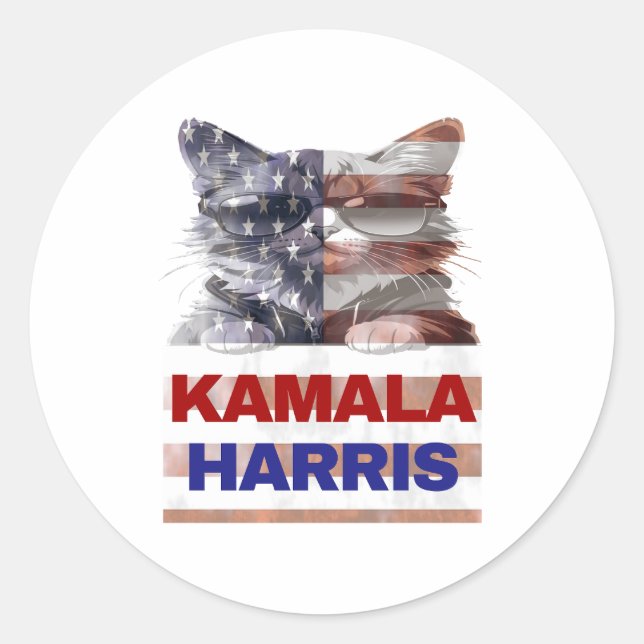 Kamala Harris. Classic Round Sticker (Front)