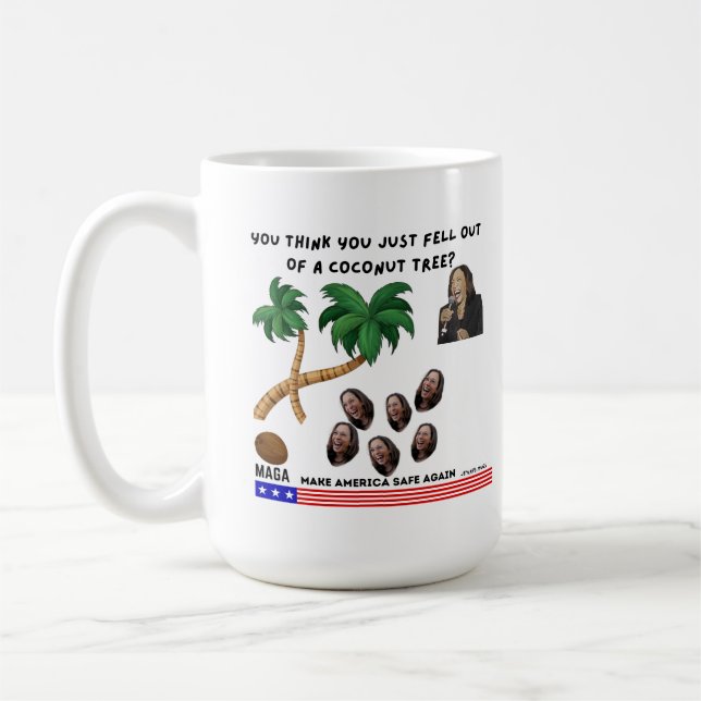 Kamala Harris Coconut Tree Design Mug (Left)