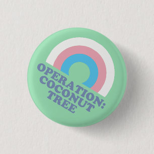 Kamala Harris Coconut Tree Trans Pride Flag 1 Inch Round Button