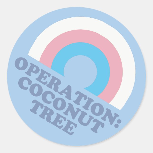 Kamala Harris Coconut Tree Trans Pride Flag Classic Round Sticker (Front)