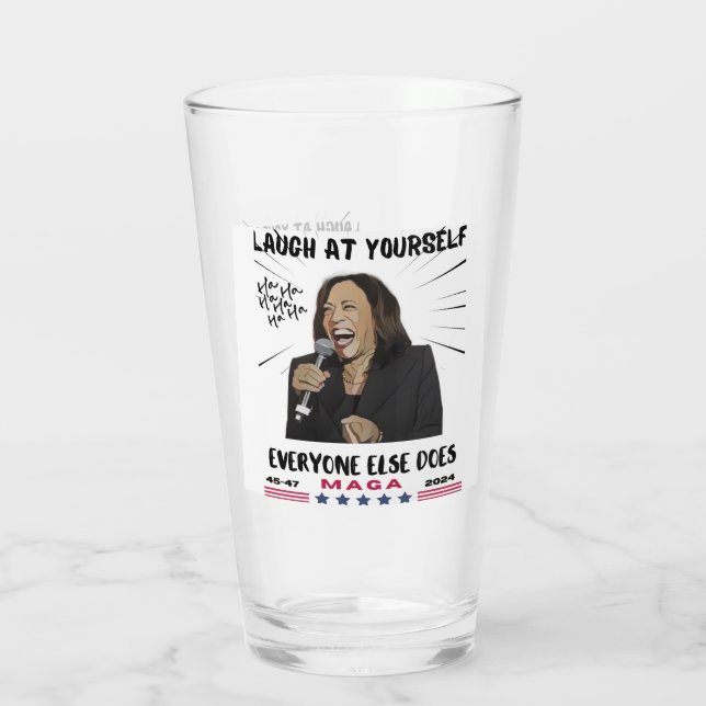 Kamala Harris Drinking Glass (Back)