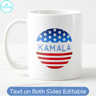 Kamala Harris Election USA Flag Modern Custom Text Coffee Mug