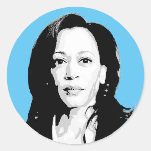 Kamala Harris Face Print Classic Round Sticker